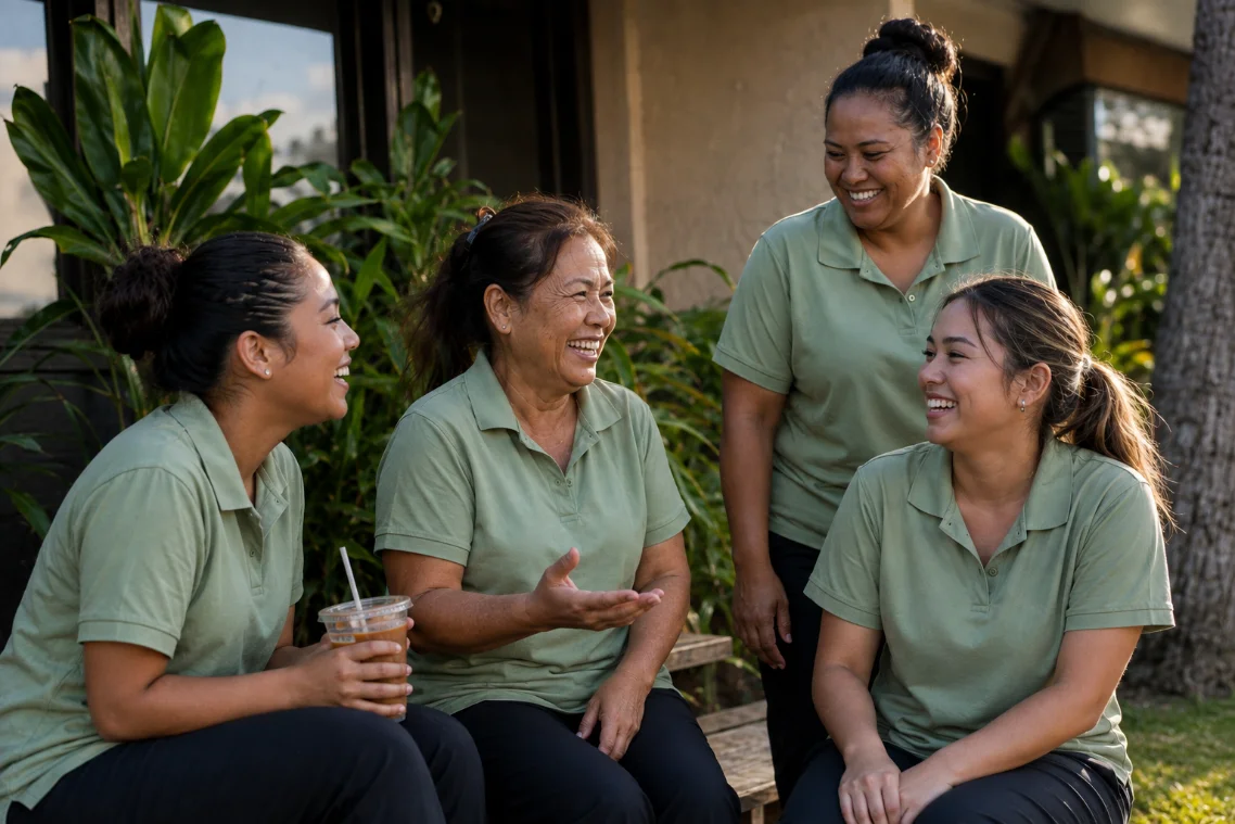 Kai caregivers together off shift